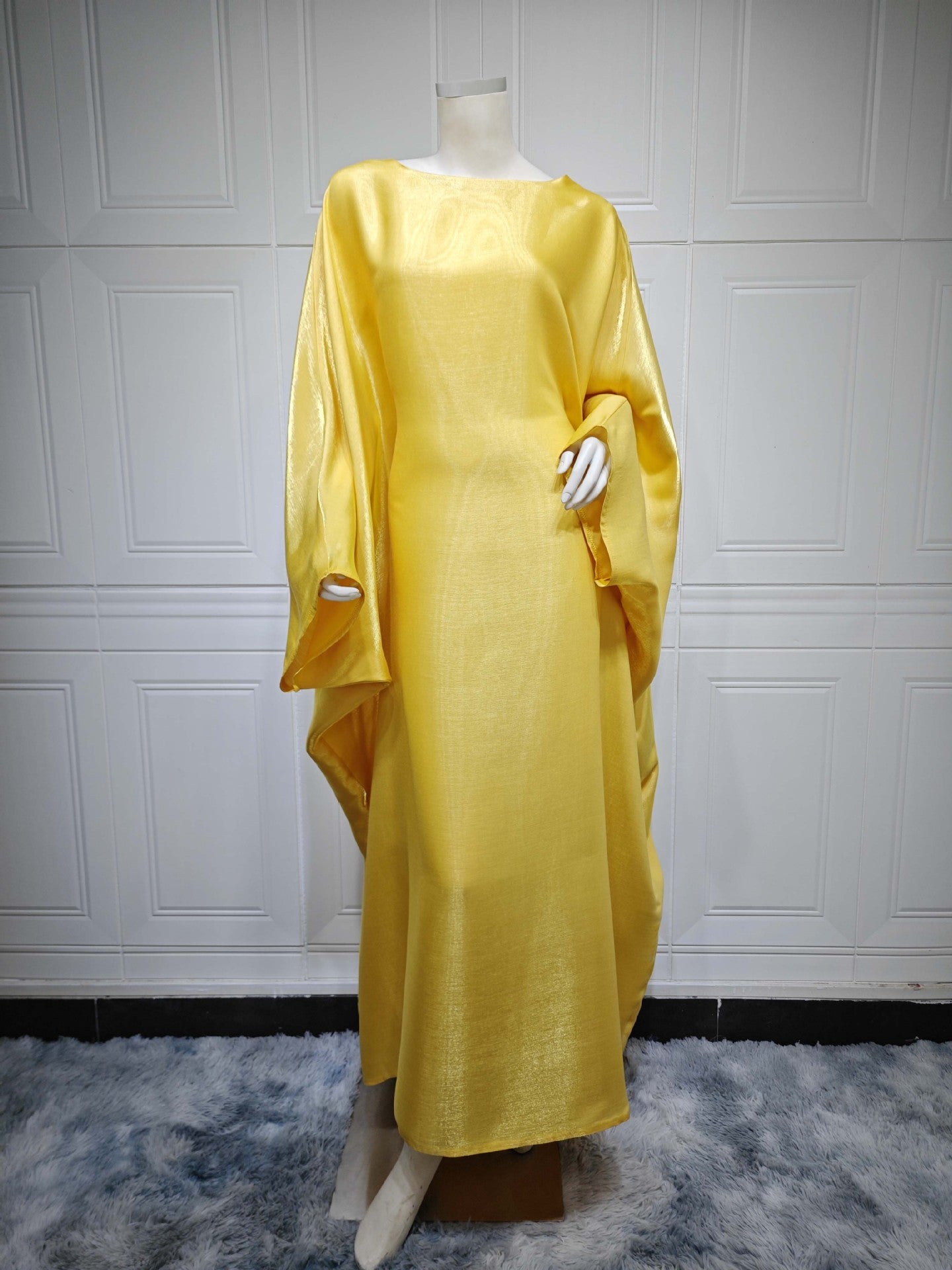 Shiny Satin Belted Maxi Dress
