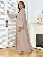 V-Neck Tassel Long-Sleeve Maxi Dress