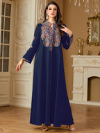 Pearl Embroidered Robe Maxi Dress