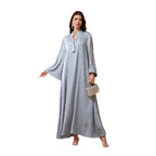 V-Neck Long-Sleeve Maxi Dress