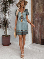 Geometric Print Mini Dress