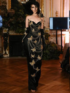 Embroidered Butterfly Bead Chain Maxi Dress for Women