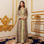 Long-Sleeve Lace Maxi Dress with Belt