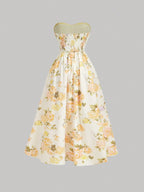 Yellow A-Line Midi Dress