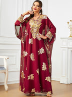 Red Chiffon Two-Piece Maxi Dress