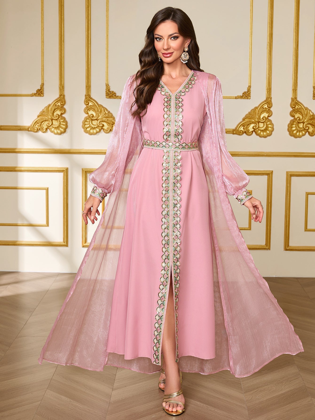 Two-Layer Cardigan Maxi Dress