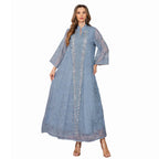 Beaded Embroidered Chiffon Maxi Dress