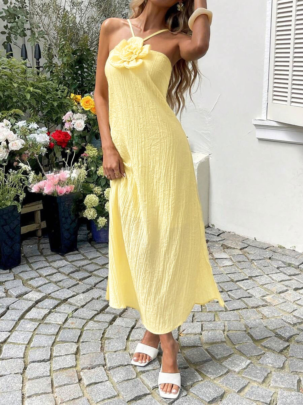 Backless Halter Maxi Dress