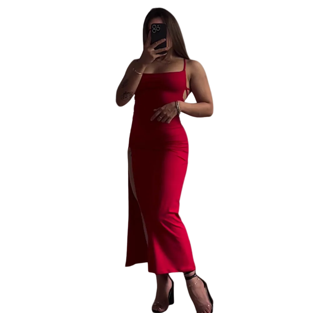 Backless Side-Slit Maxi Dress for women with sleeveless Main image