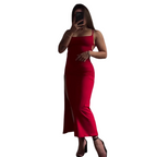 Backless Side-Slit Maxi Dress for women with sleeveless