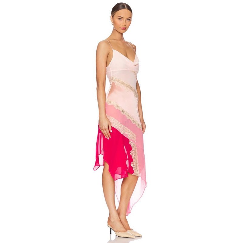 V-Neck Slim Fit Camisole Midi Dress for Women
