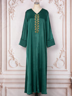 V-neck long sleeved loose dress