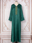 V-neck long sleeved loose dress