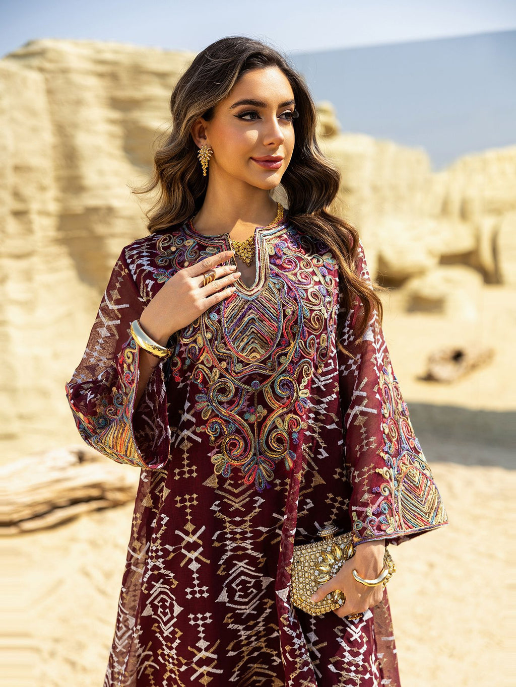 Mesh Patchwork Maxi Dress
