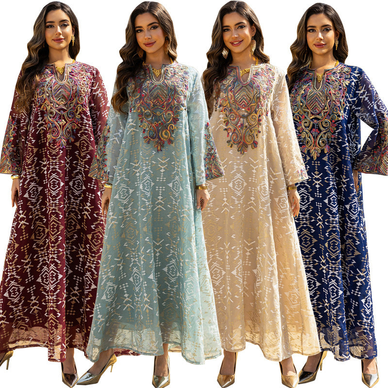 Mesh Patchwork Maxi Dress