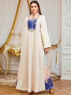 Floral Ethnic Long-Sleeve Maxi Dress