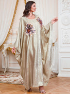 Applique Batwing Maxi Dress