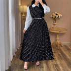 Polka Dot A-Line Maxi Dress, Plus Size