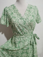 Floral V-Neck Irregular-Hem Maxi Dress