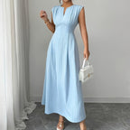 Sleeveless V-Neck A-Line Maxi Dress