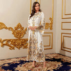 Satin Printed Mother & Daughter Maxi Dress