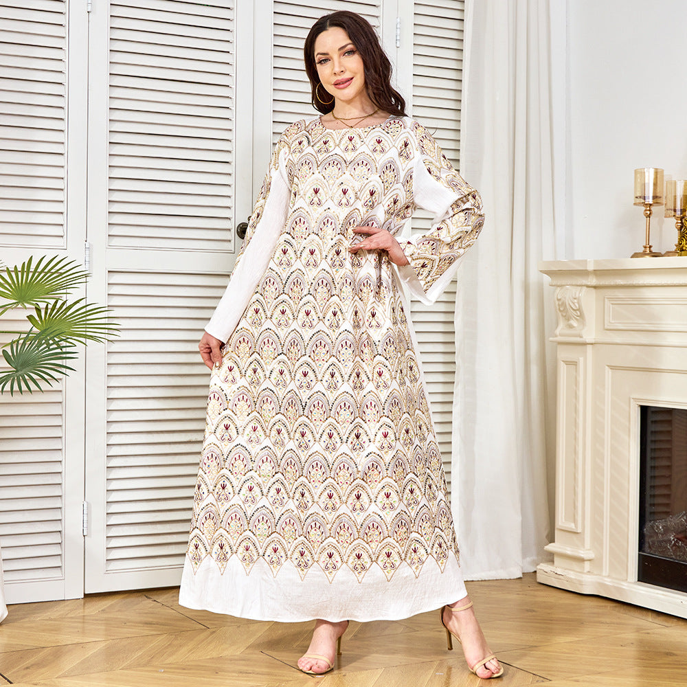 Round-Neck Loose Long-Sleeve Maxi Dress Hauptbild