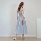 Lace-Up V-Neck Maxi Dress for Women, Sleeveless