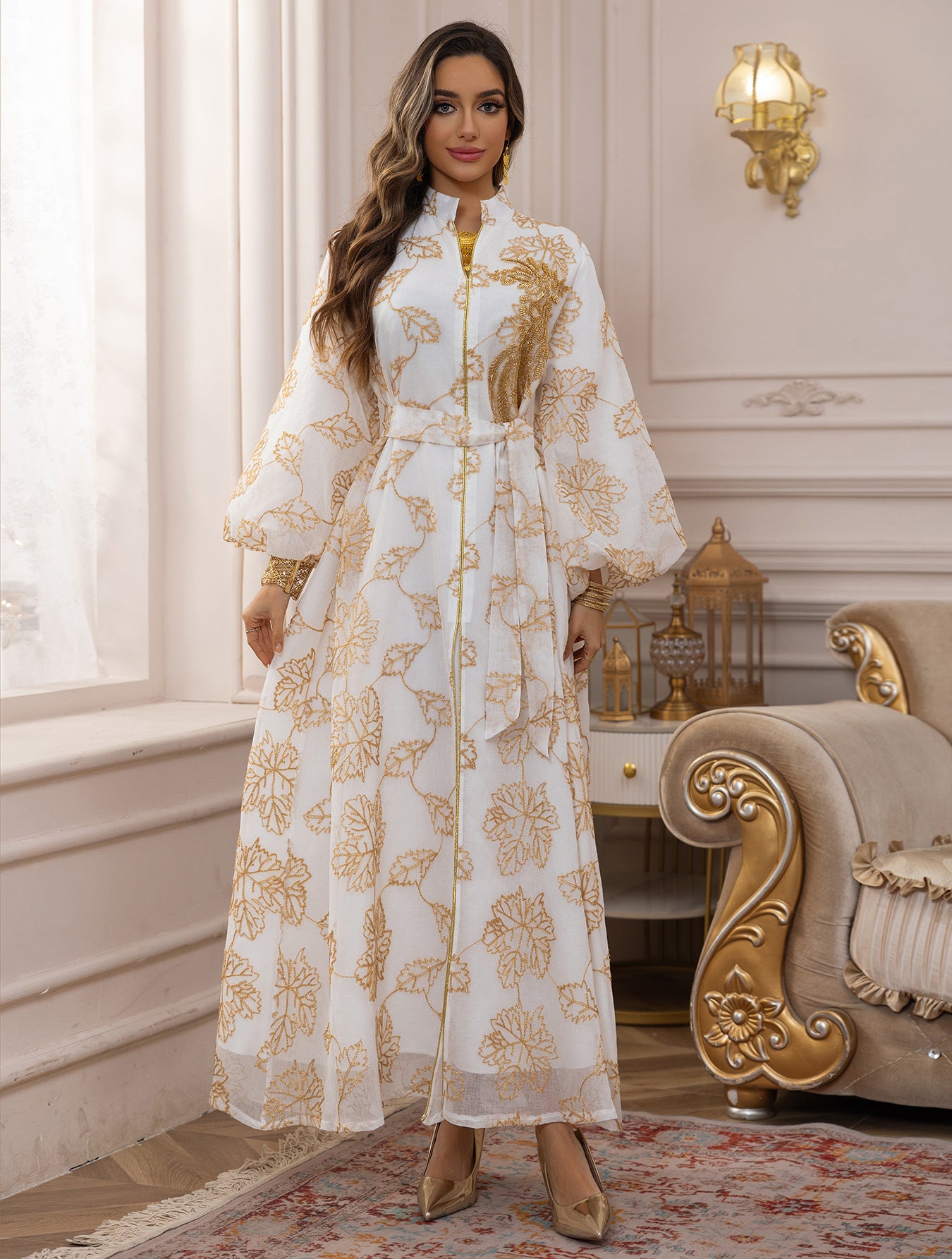Embroidered Jalabiya Evening Gown