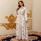 White Lace Chiffon Maxi Dress