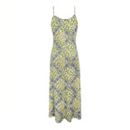 Printed Strapless Backless Maxi Dress for Women, V-Neck