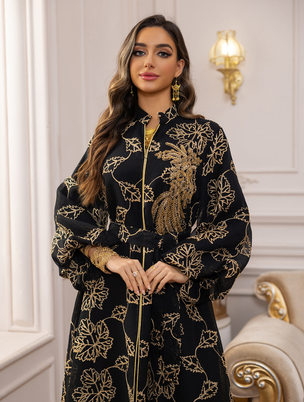 Embroidered Jalabiya Evening Gown