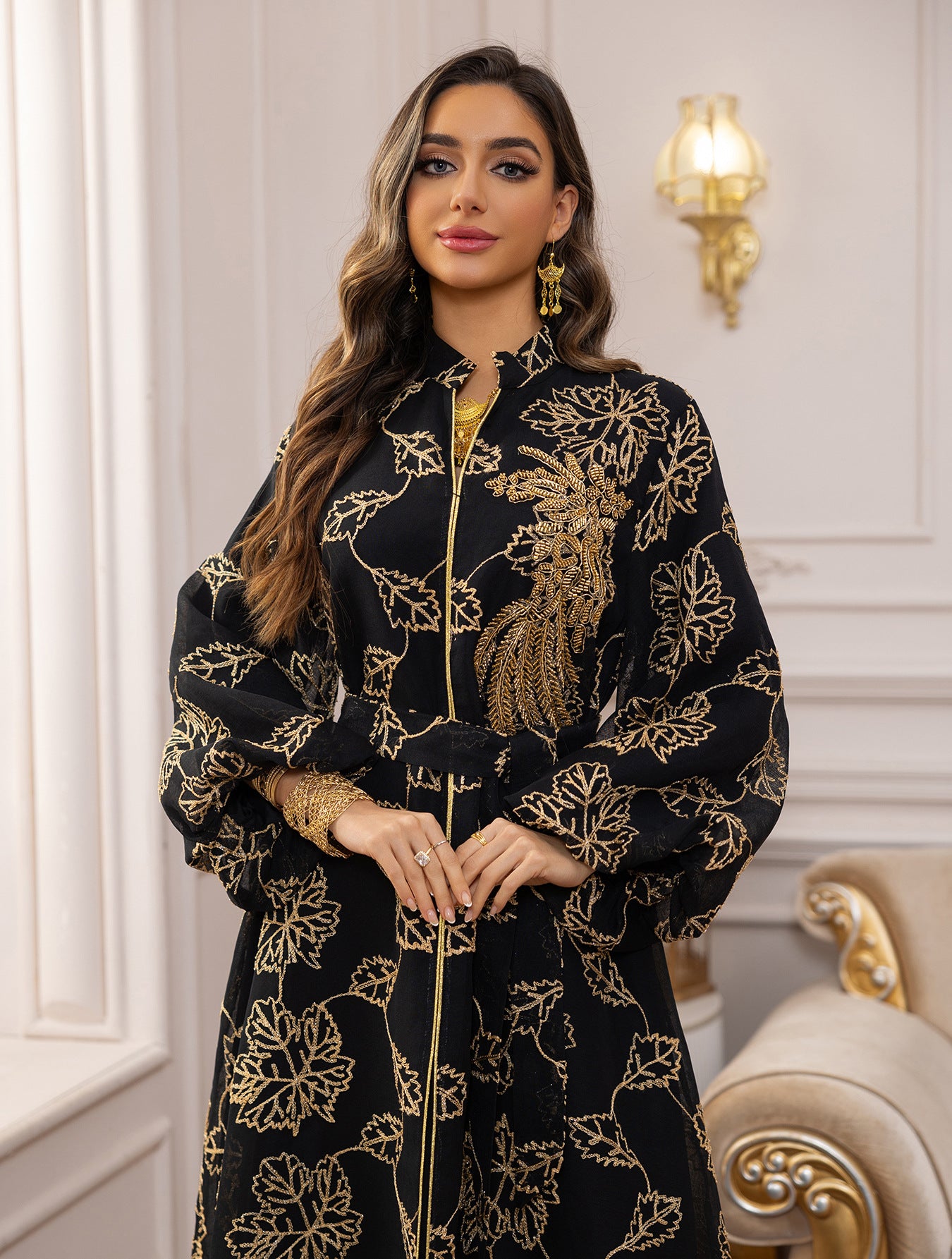 Embroidered Jalabiya Evening Gown
