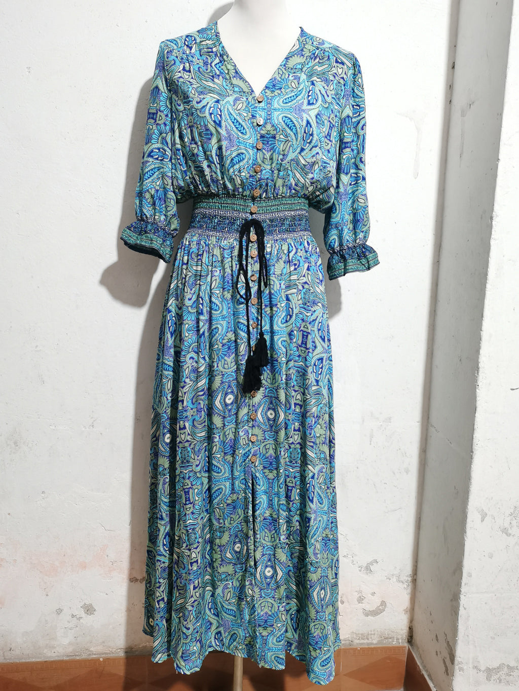 Printed A-Line Maxi Dress