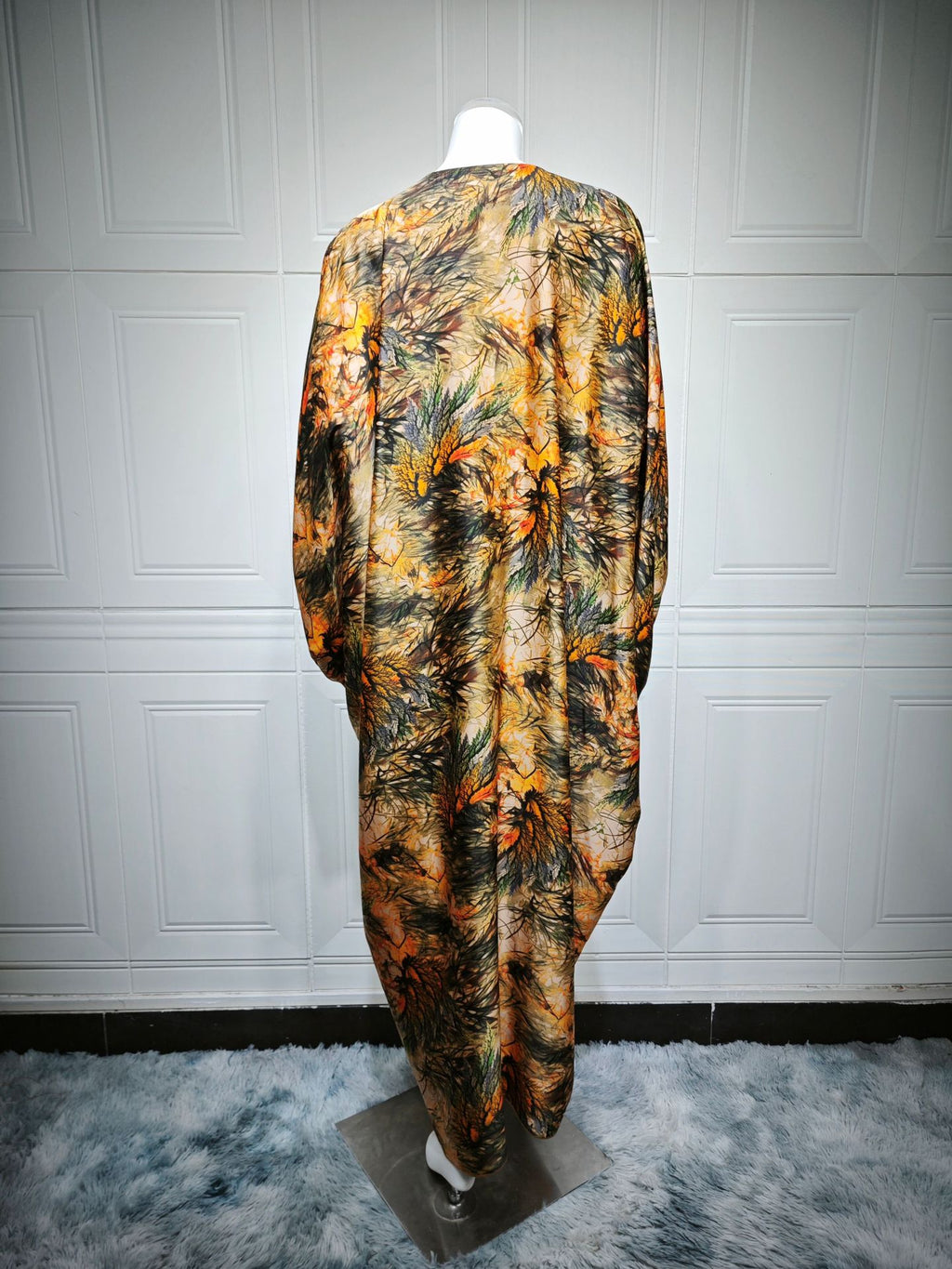 Printed Crew-Neck Maxi Dress