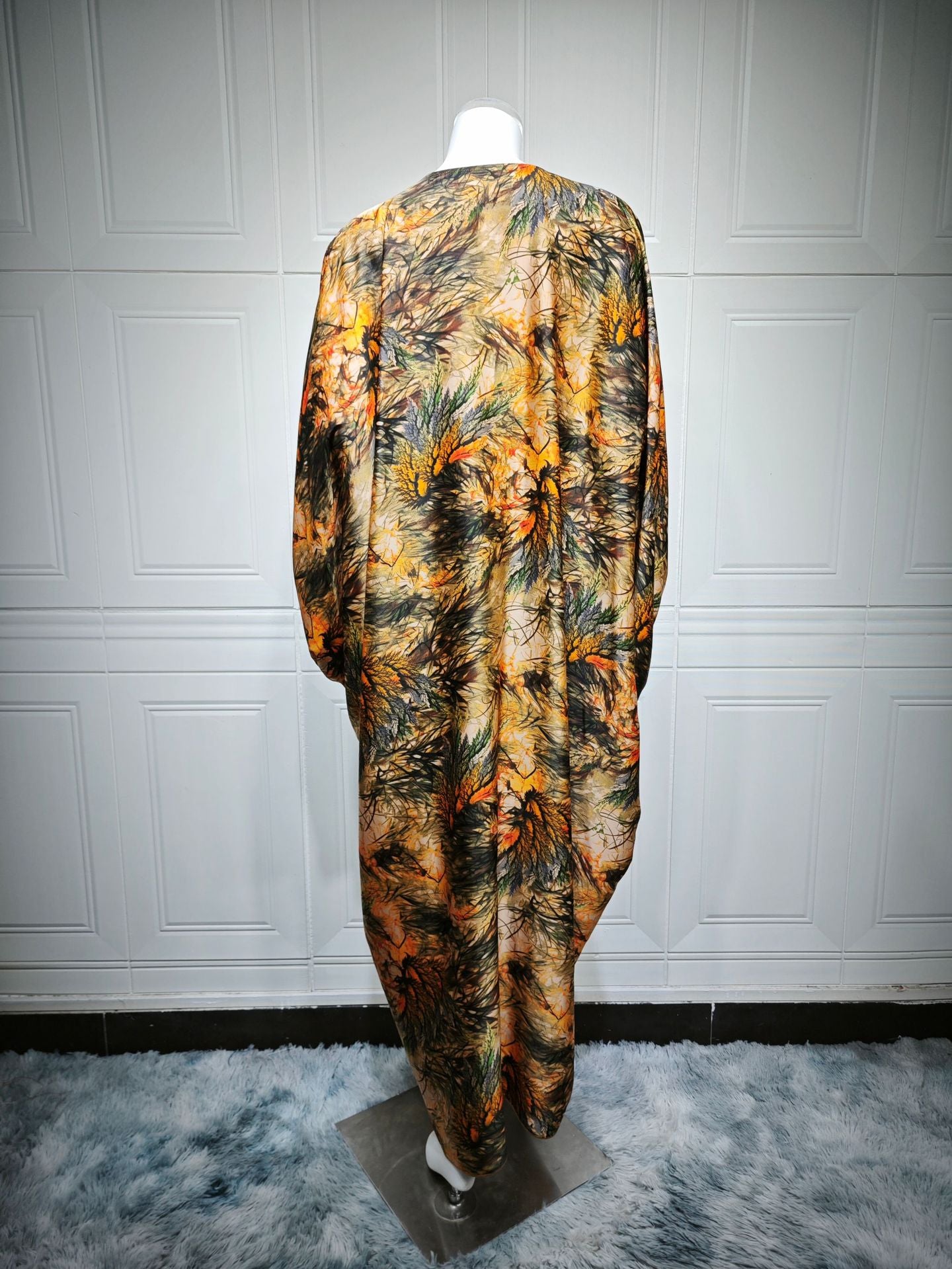 Printed Crew-Neck Maxi Dress