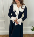 Sweetheart Peter Pan Collar Flared-Sleeve Maxi Dress for Women