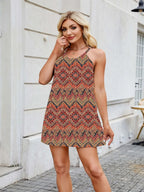 Floral print cami midi dress, sleeveless slip summer dress by Vilmere