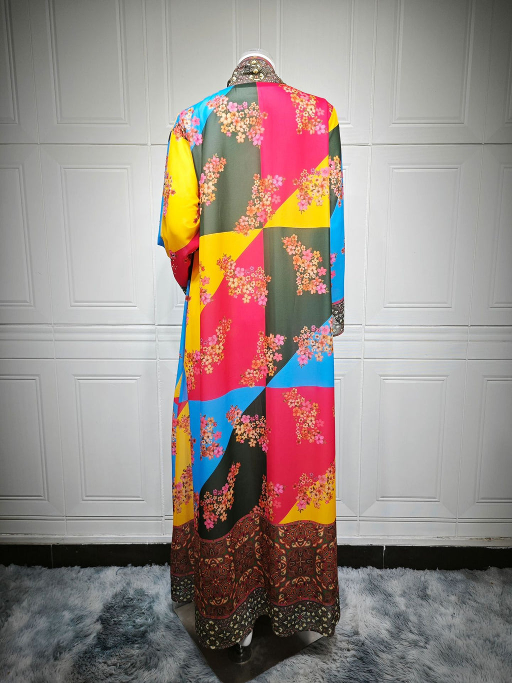 Rhinestone Printed Maxi Dress