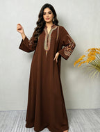 Embroidered Robe Dress