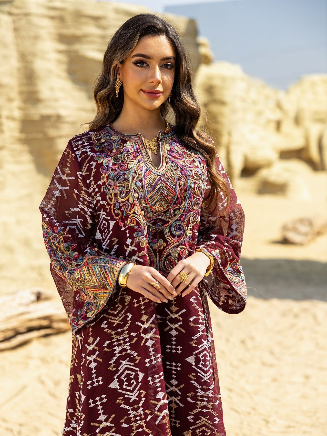 Mesh Patchwork Maxi Dress