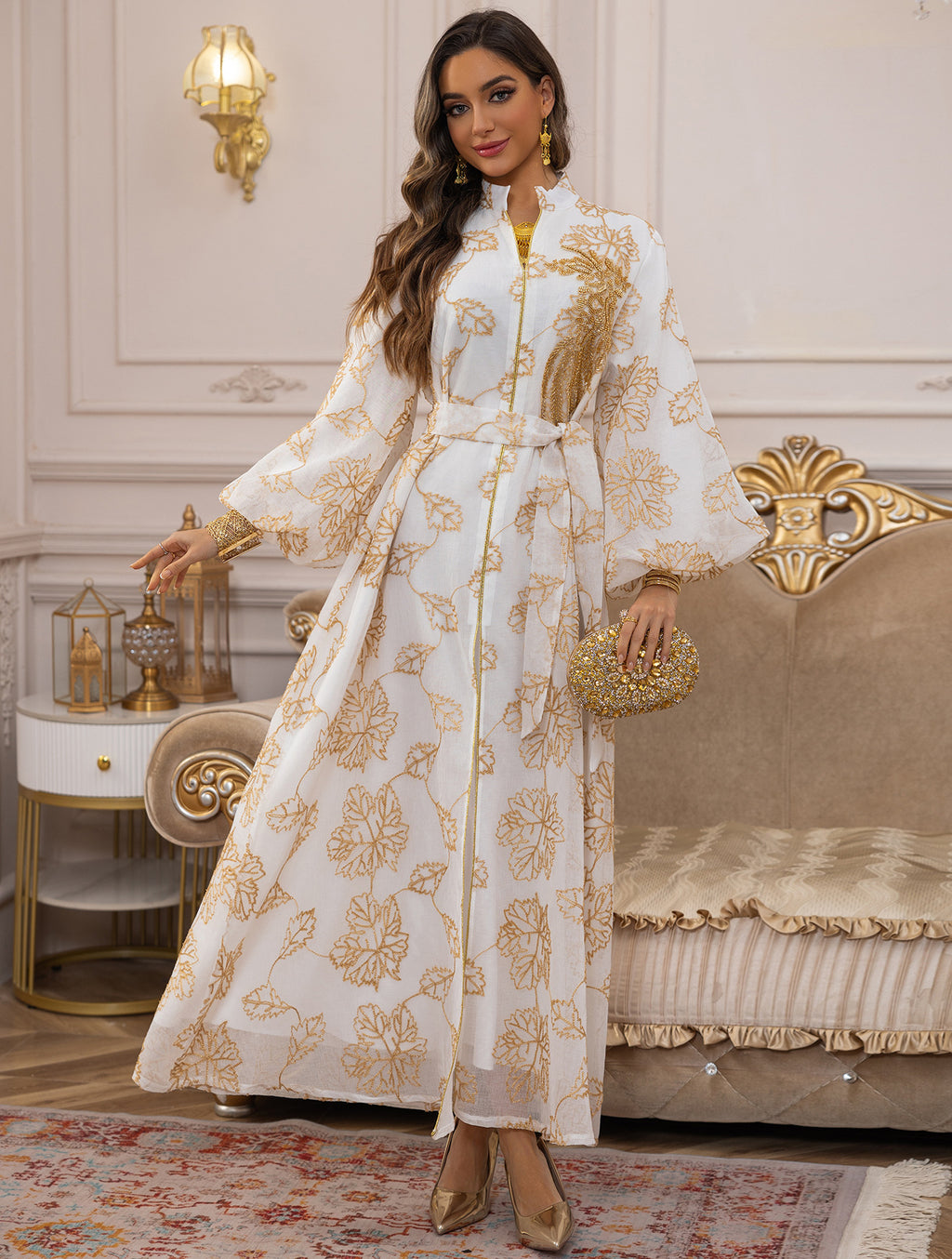 Embroidered Jalabiya Evening Gown
