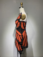 Beaded Patchwork Asymmetric Mini Dress for Women
