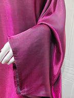 Shiny Satin Belted Maxi Dress