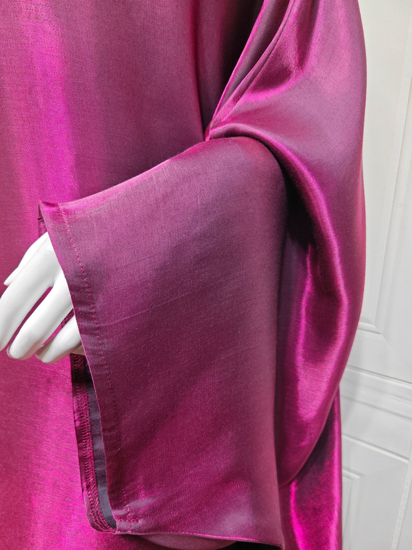 Shiny Satin Belted Maxi Dress