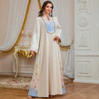 Floral Robe Long-Sleeve Maxi Dress