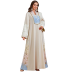 Floral Robe Long-Sleeve Maxi Dress for women with long sleeves