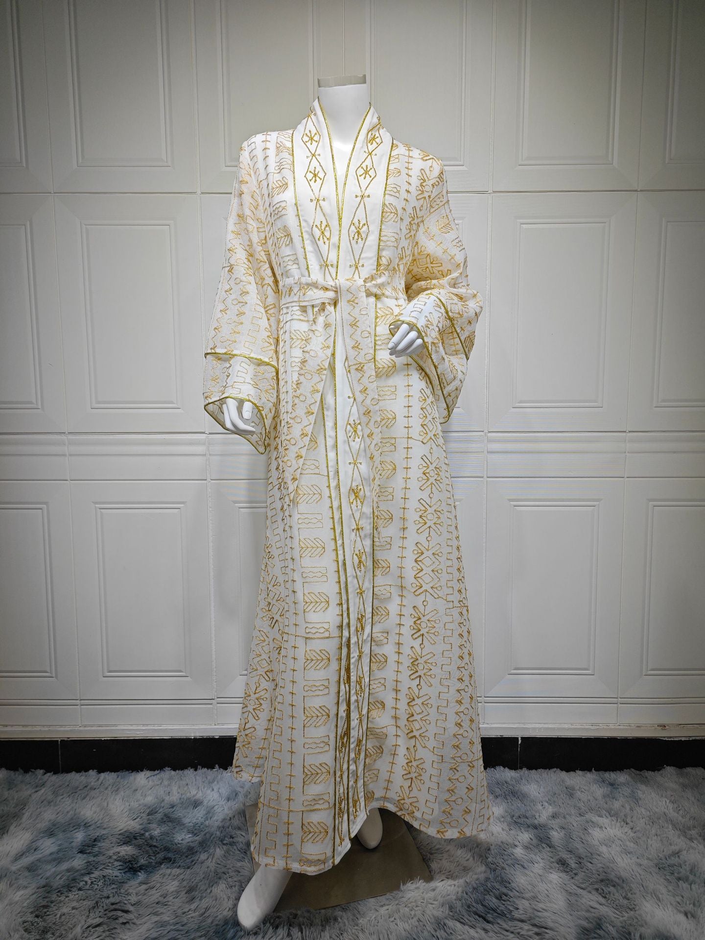 Mesh Embroidery Two-Piece Maxi Dress