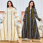 Embroidered Tassel Long-Sleeve Maxi Dress