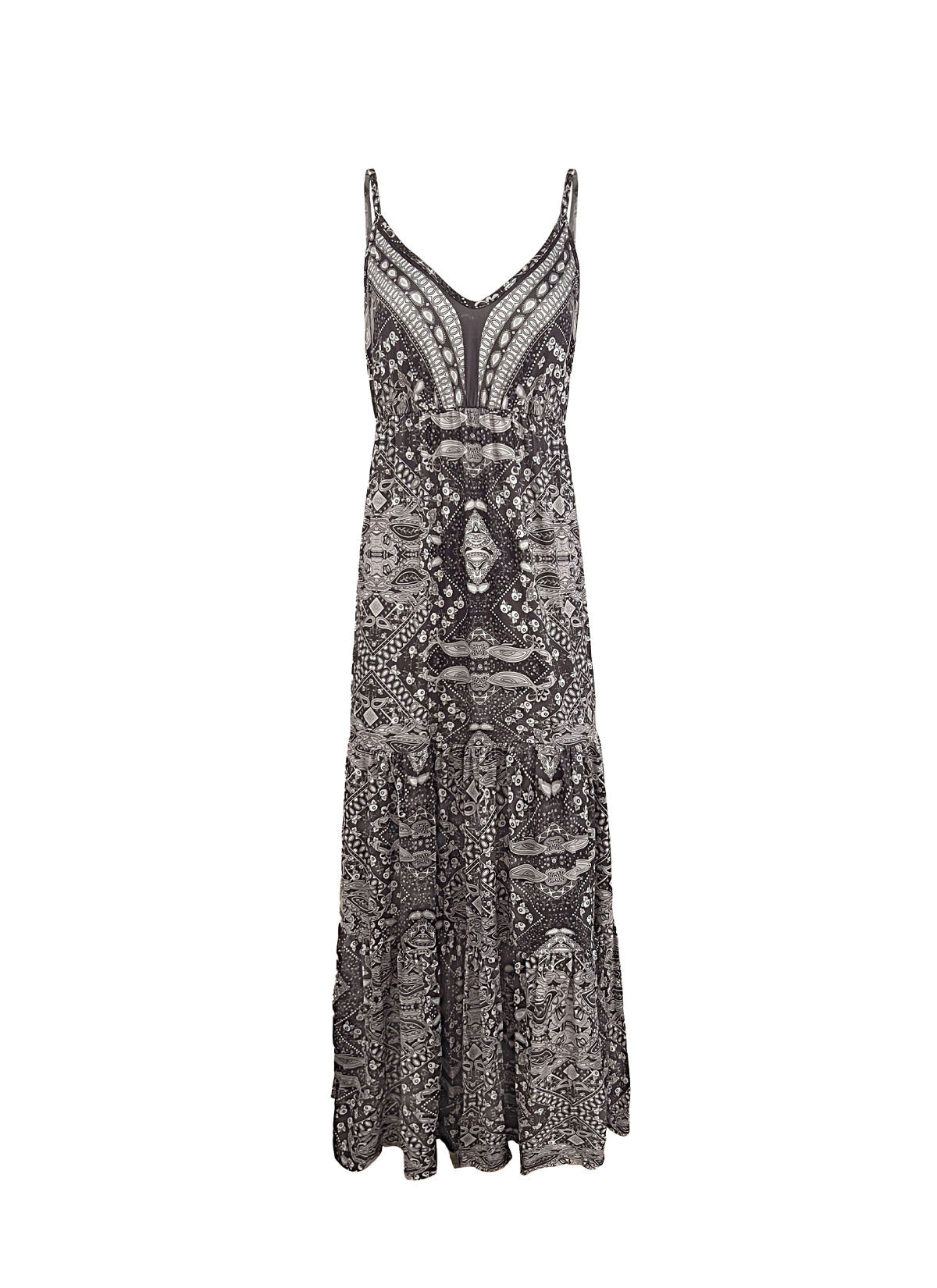 Floral Print V-Neck Maxi Dress