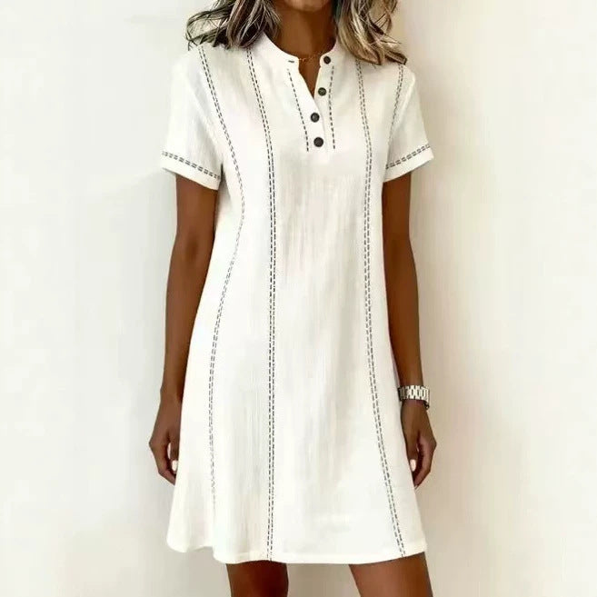 Button-Up Collared Midi Dress